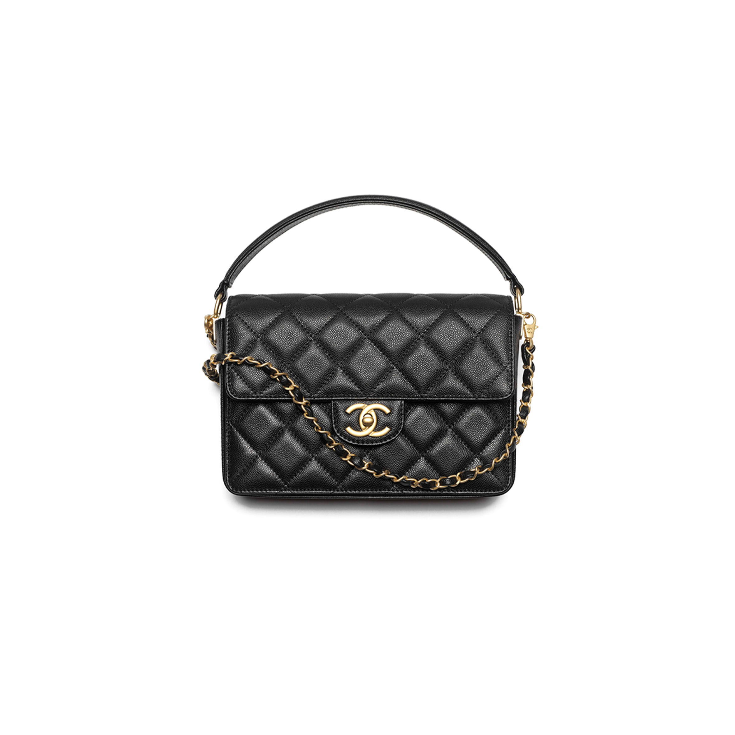 CHANEL SMALL FLAP BAG WITH TOP HANDLE AS5166 (19*14*4.5cm)